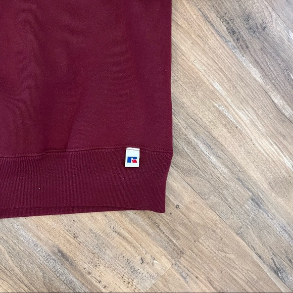 Mens vintage 90s Russell athletic blank crew neck sweatshirt sz L red USA made - Picture 5 of 6